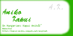 aniko kapui business card